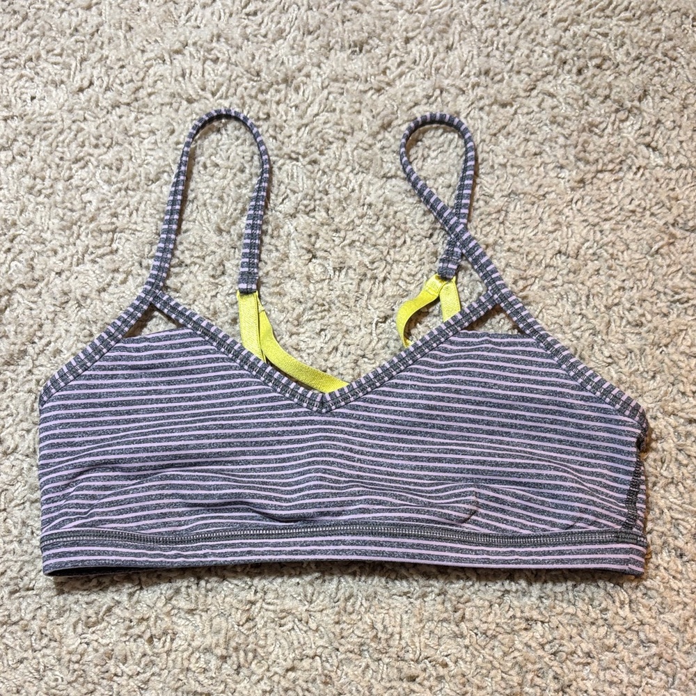 lululemon athletica Striped Sports Bra - Blue and Yellow